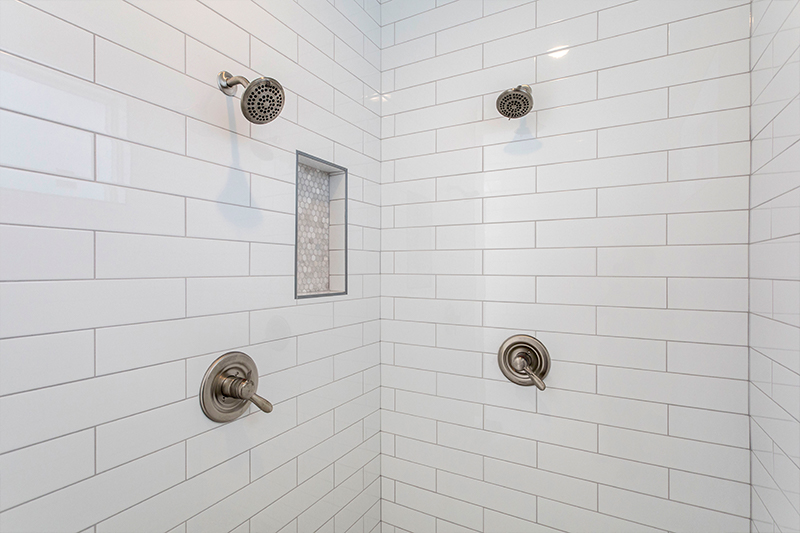 walk in shower with two shower heads